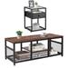 Taomika 2 Pieces Modern Coffee Table Set, Black / Brown Sets