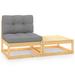 vidaXL 2 Piece Patio Lounge Set with Cushions Solid Pinewood - 27.6" x 27.6" x 26.4"