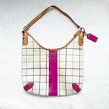 Coach Bags | Coach Stripe Tattersall Bag | Color: Cream/Pink | Size: Os