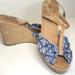 American Eagle Outfitters Shoes | American Eagle Outfitters Cork 4 Wedges 8.5 | Color: Blue | Size: 8.5