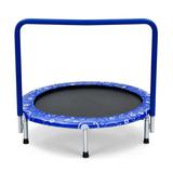 Costway 36 Inch Kids Trampoline Mini Rebounder with Full Covered Handrail -Blue