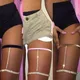 Chaîne de jambe en velours avec strass pour femmes ruban Sexy bijoux de corps cuisse taille