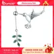 BAMOER – collier en argent Sterling 925 authentique pendentif de printemps avec oiseau et feuille