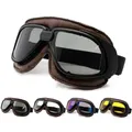 Roaopp-Casque de Moto en Cuir avec Lentille de struction eur Lunettes Classiques Vintage Pilote