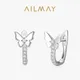 Ailmay – boucles d'oreilles en argent Sterling 925 boucles d'oreilles en Zircon clair pour femmes