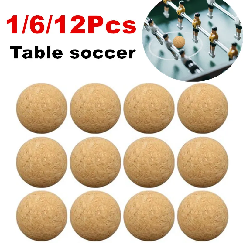 Ballon de baby-foot en liège et bois massif, football de table, football, football de bébé, football de table de bureau, 36mm, 1 pièce, 6 pièces, 12 pièces
