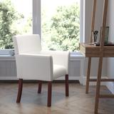 LeatherSoft Executive Reception Chair with Mahogany Legs