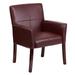 LeatherSoft Executive Reception Chair with Mahogany Legs