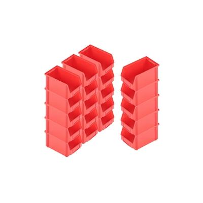 BRB 20x Sichtlagerbehälter CLASSIC FB 4, LxBxH 230/200x140x122 mm, 3,7 Liter, rot Image