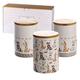 SPOTTED DOG GIFT COMPANY Canister Sets for Kitchen, Ceramic Kitchen Canisters with Airtight Lids, Tea Coffee Sugar Containers, Novelty Dog Kitchen Accessories Gifts for Dog Lovers (1.2L, Set of 3)