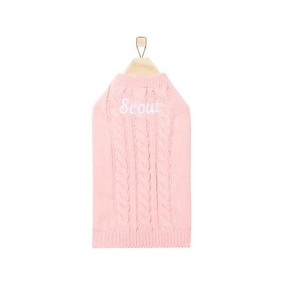 Frisco Personalized Dog & Cat Cable Knitted Sweater, Small, Light Pink