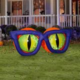 Gemmy Industries Projection Kaleidoscope Evil Eyes Inflatable Polyester in Blue/Green | 35.43 H x 29.92 W x 83.86 D in | Wayfair G-74913