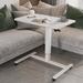 Ebern Designs Raygen 28" Pneumatic Height Adjustable Standing Desk Wood/Metal in White | 28 W x 20 D in | Wayfair 0812F2DB8CF3439FA295952E238B8325