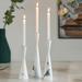 Ivy Bronx Marble Resin Candle Holders - 3 Set Taper Candlesticks for Home Decor, Table Centerpieces in White | 10 H x 2 W x 2 D in | Wayfair