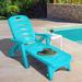 Arlmont & Co. Fuze Outdoor Chaise Lounge Chair 5-position Folding Recliner For Beach Poolside Backyard Turquoise in Blue | Wayfair