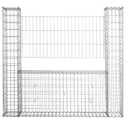 Estexo - Gabionen Mauer Gartenzaun 160x20x150 cm Gabione Steinkorb Rank-Gitter Draht Image