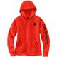 Carhartt Clarksburg Logo Damen Hoodie, schwarz-rot, Größe XS