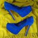 Jessica Simpson Shoes | Jessica Simpson Blue Suede Platform Pumps 7- Euc | Color: Blue | Size: 7