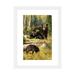 East Urban Home Black Bear Family by Greg & Company - Painting Print Paper in Black/Green/Yellow | 24 H x 16 W x 1 D in | Wayfair