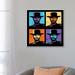East Urban Home Clint Eastwood Multi Stamp by Radio Days - Graphic Art Print Canvas in Blue/Indigo/Orange | 26 H x 26 W x 1.5 D in | Wayfair