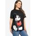 Plus Size Women's Disney Mickey Mouse T-Shirt Short Sleeve Side Leaning Black by Disney in Black (Size 4X (26-28))