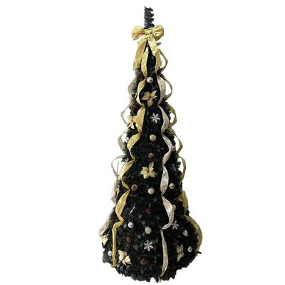 Fully Decorated Pre-Lit 4' Pop-Up Christmas Tree by BrylaneHome in Silver Gold