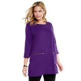 Plus Size Women's Zipper Pocket Tunic by Woman Within in Radiant Purple (Size 26/28)