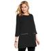 Plus Size Women's Zipper Pocket Tunic by Woman Within in Black (Size 26/28)