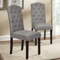 Red Barrel Studio® Set Of 2 Tufted Dining Chair Wood/Upholstered/Fabric in Gray | 40.5 H x 18 W x 24.5 D in | Wayfair