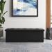 Wade Logan® Ardak Faux Leather Flip Top Storage Bench Faux Leather/Upholstered/Leather in Black | 15 H x 43 W x 15 D in | Wayfair