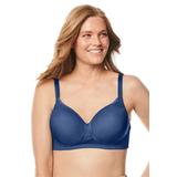 Plus Size Women's Stay-Cool Wireless T-Shirt Bra by Comfort Choice in Evening Blue (Size 42 B)