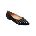 Women's Estee Woven Flat by Trotters in Black Suede Snake (Size 9 M)