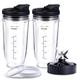SLHOWOW Blender Replacement Parts,2pc 24oz/710ml Cups with 2 Lids,Gasket Rings and 7 Fins Extractor Blade,Compatible with Nutri Ninja 900W/1000W Series