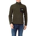 Superdry Men's B Trail Polar Fleece POP Over Hooded Sweatshirt, Surplus Goods Olive, L