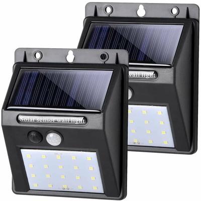 2er led Wand Leuchten Bewegungsmelder Garten Terrassen Strahler Lampen Image
