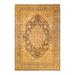 Overton Hand Knotted Wool Vintage Inspired Traditional Mogul Brown Area Rug - 6' 1" x 9' 0"