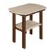 OS Home and Office Model Oval End Table Made in the USA- Weatherwood on Tudor Brown Base