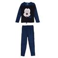 Disney Minnie Mouse Character Cartoon Women's Pyjamas Set Loungewear Long Sleeve Cosy Coral Fleece with Character Ears - Blue XL