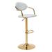 Gusto Bar Chair White & Gold - Zuo Modern 109036