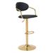 Gusto Bar Chair Black & Gold - Zuo Modern 109037