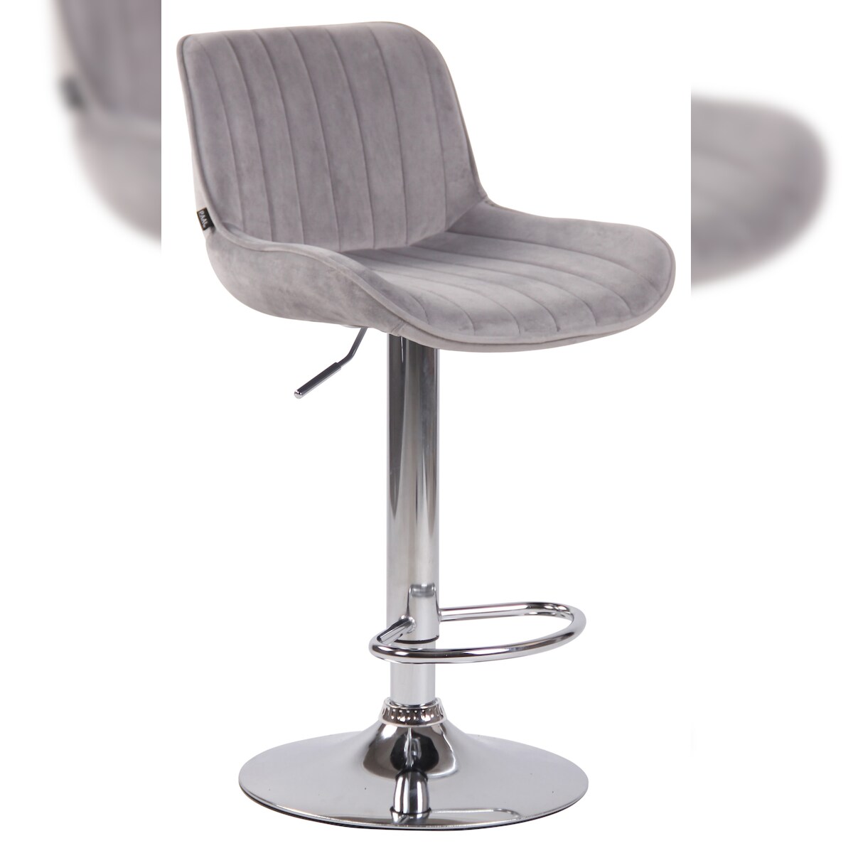 CLP Barhocker Lentini Samt grau/chrom Image