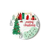 Coton Colors Christmas Village Town Trivet Ceramic in Green/Red/White | 0.5 H x 7 W x 7 D in | Wayfair CHVL-7TVRD