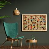 East Urban Home African Wall Art w/ Frame, Woman Silhouettes w/ Traditional Clothes Carrying Bowls On Head | 35.43 H x 23.62 W x 1.26 D in | Wayfair