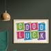 East Urban Home Ambesonne Going Away Party Wall Art w/ Frame, Colorful Vibrant Blocks w/ Letters Saying Luck Modern Art Print | Wayfair