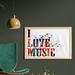 East Urban Home Ambesonne Lifestyle Wall Art w/ Frame, I Love Music Phrase In Grunge Effects & Birds Flying Soul Freedom Illustration | Wayfair