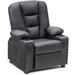 Hokku Designs Whitson Big Recliner w/ Cup Holders for 3+ Age Group, Faux Leather 7322 Foam in Black | 33.1 H x 26.4 W x 27.6 D in | Wayfair