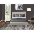 Andover Mills™ Fransen Upholstered Platform 2 Piece Bedroom Set Upholstered in Gray | 47 H x 81 W x 89 D in | Wayfair
