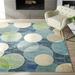 Blue/Navy 96 x 0.5 in Area Rug - Wade Logan® Dews Polka Dots Navy Blue/Beige/Green Area Rug Polypropylene | 96 W x 0.5 D in | Wayfair