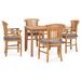 Red Barrel Studio® Rectangular 4 - Person Teak Outdoor Dining Set w/ Cushions Wood/Teak in White | 33.46 W x 33.46 D in | Wayfair