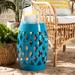 Winston Porter Aveneet Steel Outdoor Side Table Metal in Blue | 18.3 H x 12.2 W x 12.2 D in | Wayfair 7E3CF9BDC2E64235BC69D478FD51BBEB